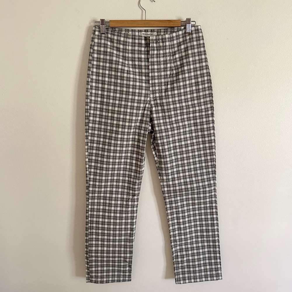 Reformation Lela Pant Plaid Check